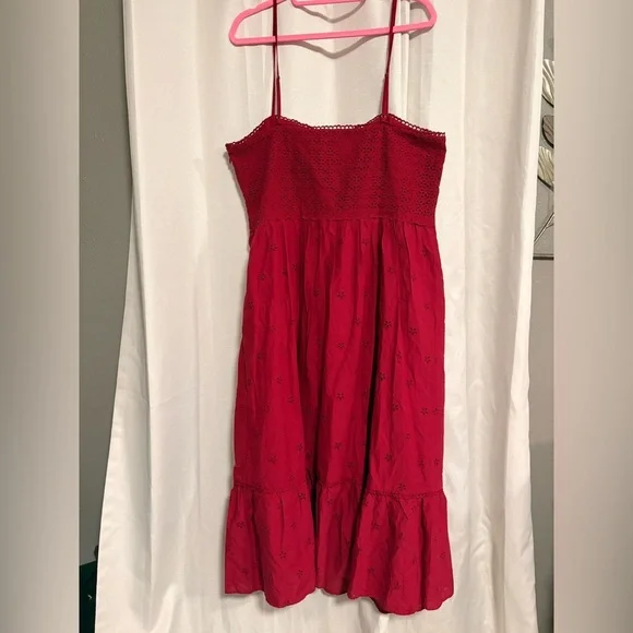 NWT Loft Eyelet Tiered Strappy Midi Dress - Picture 4 of 6